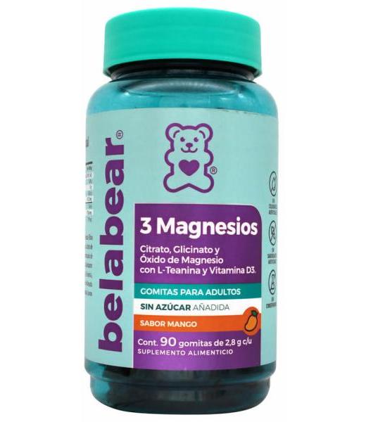 3 MAGNESIOS MANGO 90 GOMITAS BELABEAR
