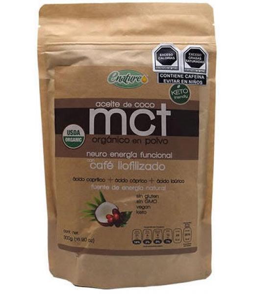 ACEITE DE COCO MCT ORGANICO EN POLVO CON CAFE 300 G E-NATURE