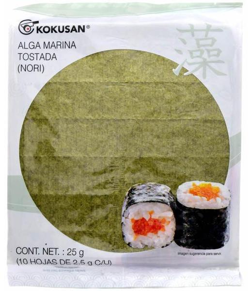 ALGA MARINA TOSTADA NORI 10 HOJAS 2.5 G C U KOKUSAN