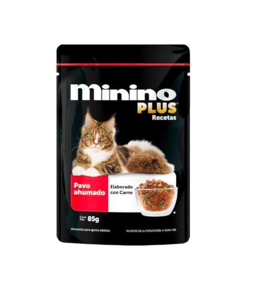 ALIMENTO PARA GATO MININO PLUS PAVO AHUMADO 85 GR
