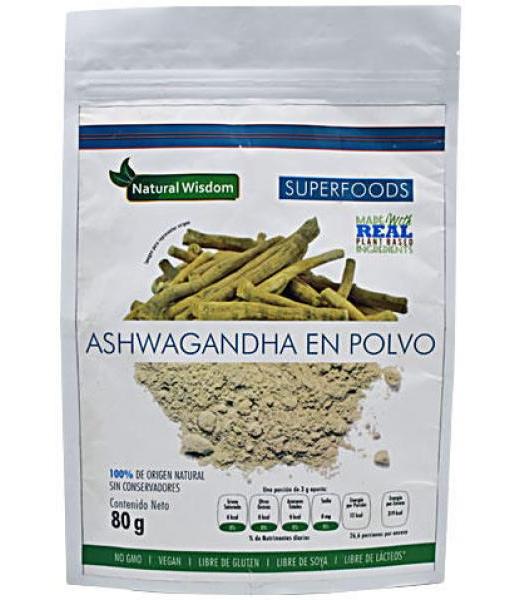 ASHWAGANDHA EN POLVO 80 G NATURAL WISDOM