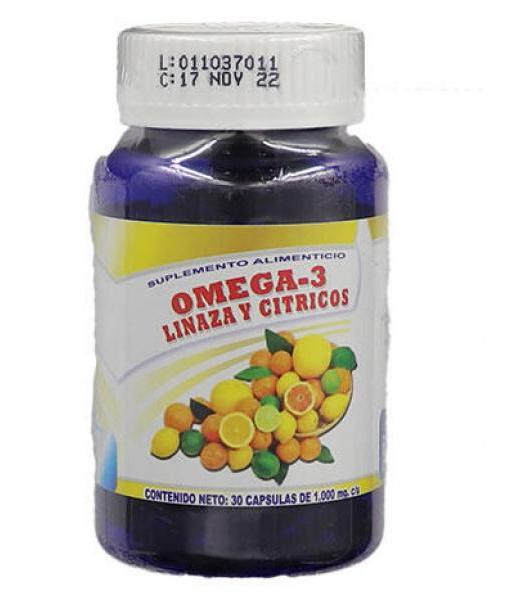 CAPS. OMEGA-3 LINAZA Y CITRICOS C 30 1000MG NUTRY SALUD