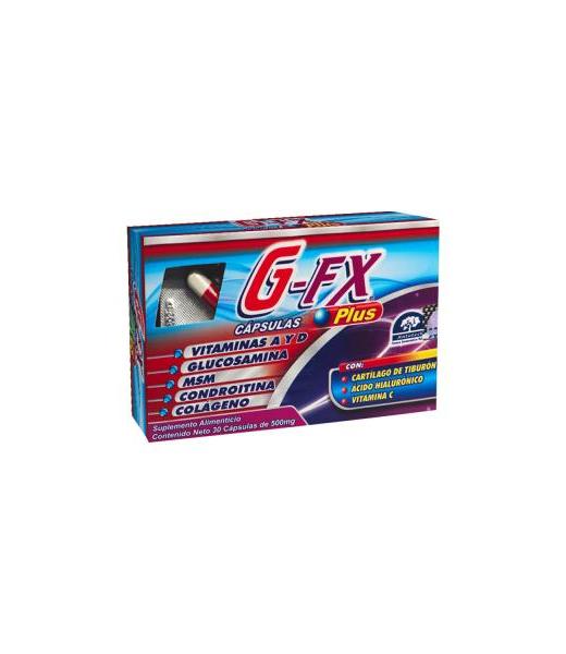 CAPS. G-FX PLUS C 30 2 CON VIT A Y D GLUCOSAMINA MSM CONDROITINA LAB. NATUTECH