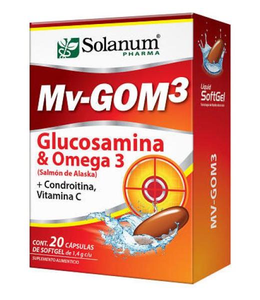 CAPS. MV-GOM3 GLUCOSAMINA Y OMEGA 3 C 20 SALMON DE ALSKA+CONDROIT SOLANUM PHARMA