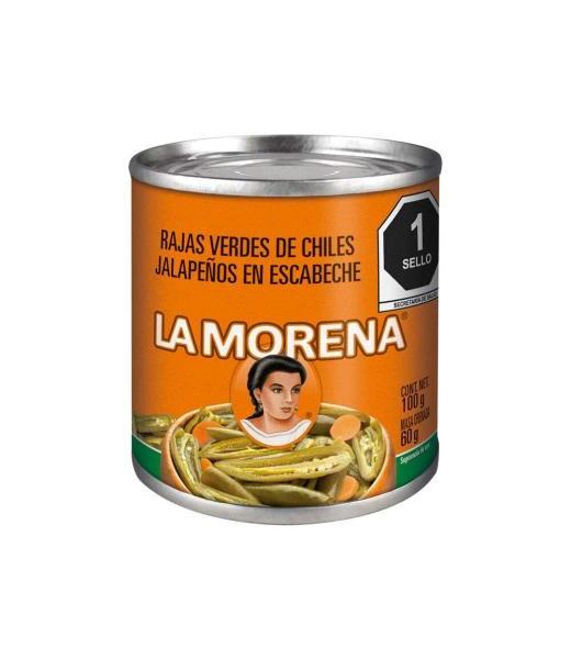 CHILES JALAPEÑOS RAJAS VERDES LA MORENA 100 GR