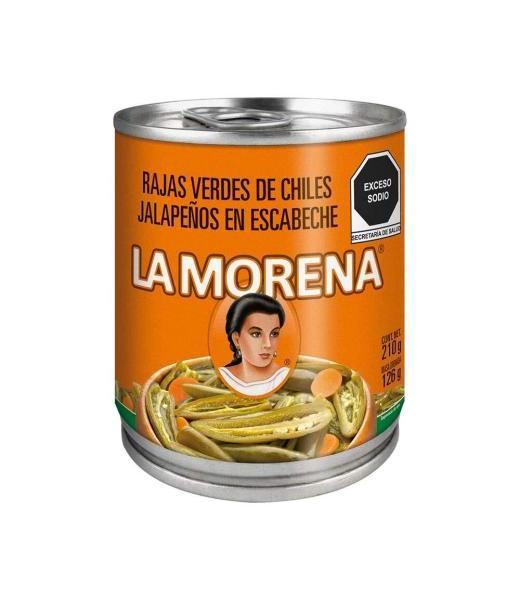 CHILES JALAPEÑOS RAJAS VERDES LA MORENA 210 GR