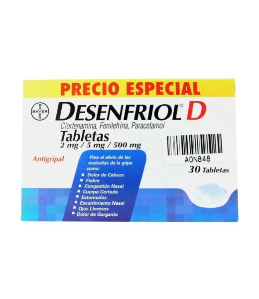 DESENFRIOL D ANTIGRIPAL 30 TABLETAS