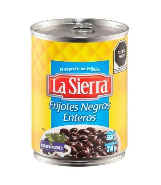 FRIJOLES ENTEROS NEGROS LA SIERRA 560 GR