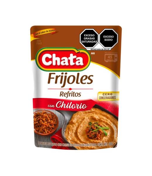 FRIJOLES REFRITOS CON CHILORIO LA CHATA 430 GR
