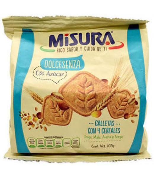 GALLETA CON 4 CEREALES 105 G MISURA