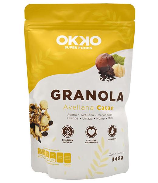 GRANOLA CON AVELLANA Y CACAO 340 G OKKO
