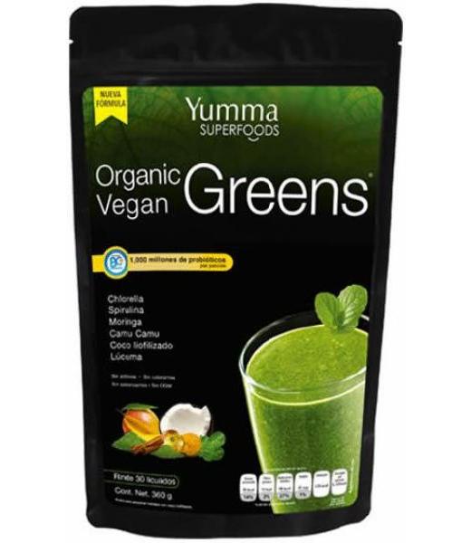 JUGO VERDE SPIRULINA CHLORELLA COCO MORINGA 360 G YUMMA SUPERFOOD