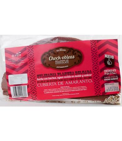 OBLEAS DE AMARANTO RELLENAS DE CHOCOLATE 75 G CHOCKE OBLEAS P 10