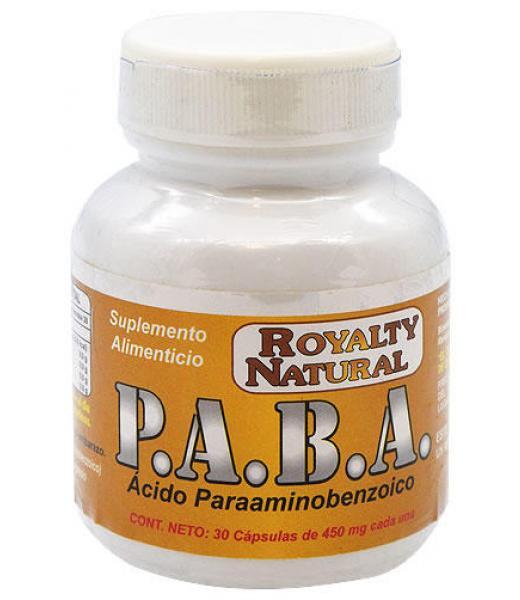 P.A.B.A. ACIDO PARAAMINOBENZOICO 450 MG 30 CAP ROYALTY NATURAL