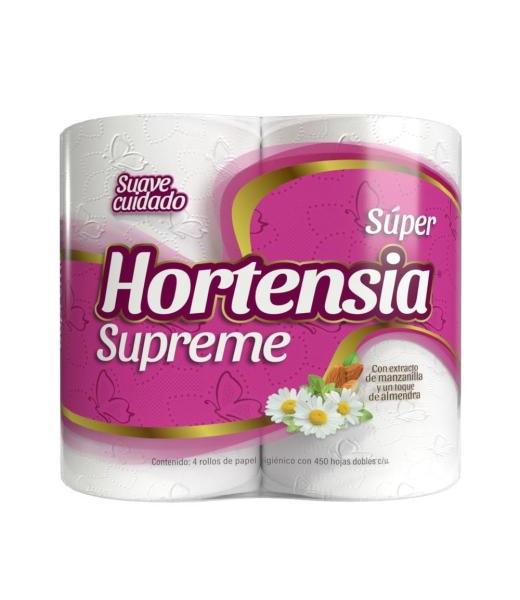 PAPEL HIG. HORTENSIA MEGA ROSA 450 HOJAS 4 PZ