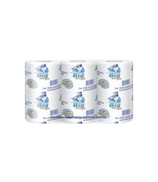 PAPEL HIGIENICO BIG ROLL 550 HOJAS 6 ROLLOS