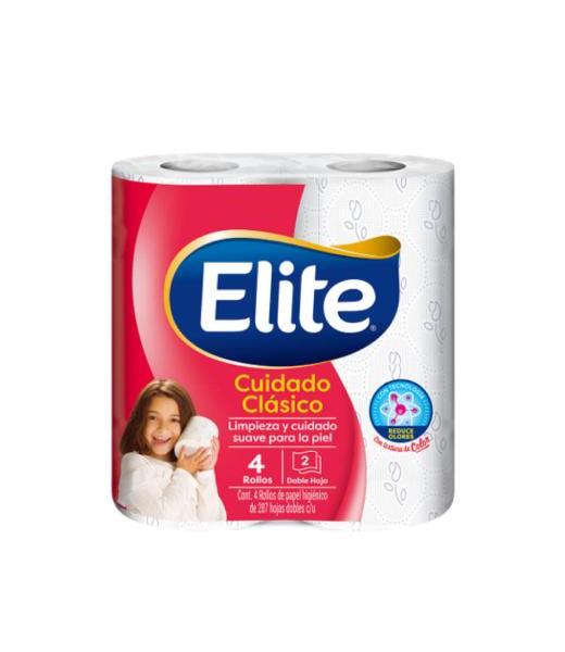 PAPEL HIGIENICO ELITE CLASICO COLOR 287 HOJAS 4 ROLLOS