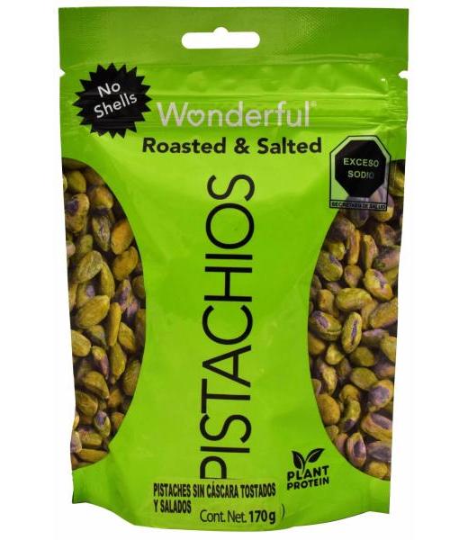 PISTACHE SIN CASCARA SALADO 170 G WONDERFUL PISTACHIOS