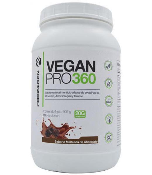 PROTEINA VEGANA PRO 360 SABOR CHOCOLATE 907 G FORZAGEN