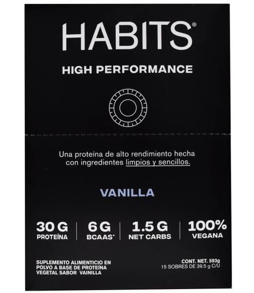 PROTEINA VEGETAL HIGH PERFORMANCE VAINILLA 39.5 G HABITS NFK P 15