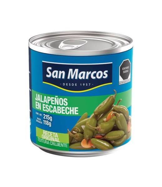 SAN MARCOS CHILES JALAPEÑOS ENTEROS 215 GR