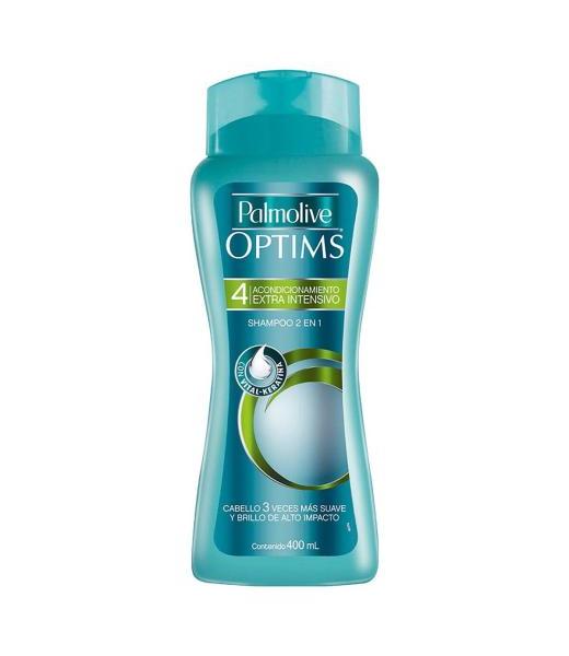 SHAMPOO 2 EN 1 PALMOLIVE OPTIMS NIVEL 4 ACONDICIONAMIENTO EXTRA INTENSIVO DE 400 ML