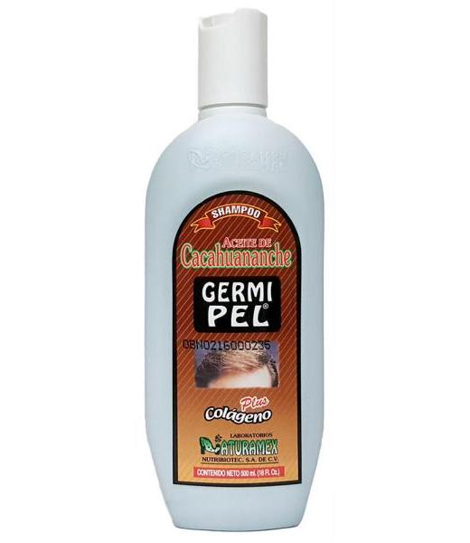 SHAMPOO ACEITE CACAHUANANCHE -EL GERMI-PEL- PLUS COLAGENO 500 ML. NATURAMEX