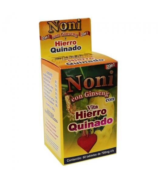 TBS. NONI CON GINSENG VITA HIERRO Q. C 60 GUMMA CORPORATION