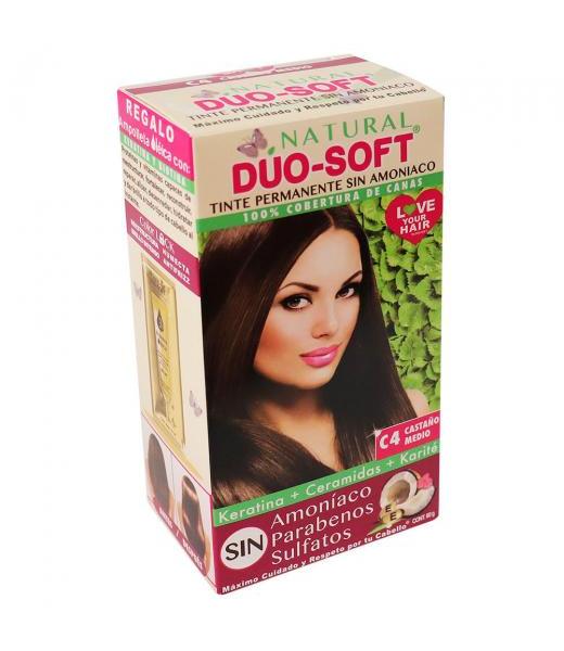 TINTE DUO SOFT AHORA SIN AMONIACO C4 CASTAÑO MEDIO 60 GR. KENT COSMETICS