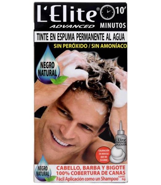 TINTE EN ESPUMA PERMANENTE AL AGUA NEGRO HOMBRE 6 G LELITE