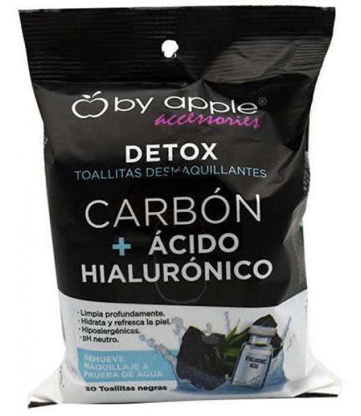 Toallitas Húmedas Detox Faciales y Desmaquillantes con Carbón Activado, 25  pzas.