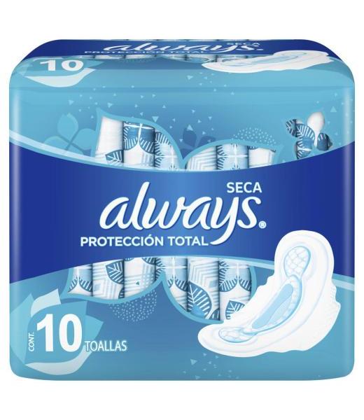 TTOALLA FEM. ALWAYS ACTIVE NORMAL CON ALAS 10 PZ