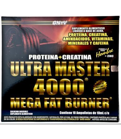 ULTRA MASTER 4000 MEGA FAT BURNER HOMBRE AMP 10 X 10 ML GN + VIDA