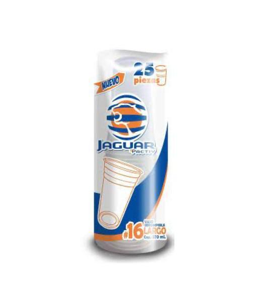 VASO #16 LARGO IRROMPIBLE JAGUAR 25 PZ