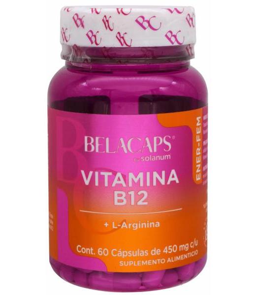 VITAMINA B12 L ARGININA 60 CAP SOLANUM BELACAPS