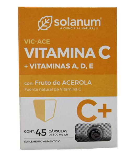 VITAMINA C CON FRUTO DE ACEROLA 45 CAP SOLANUM