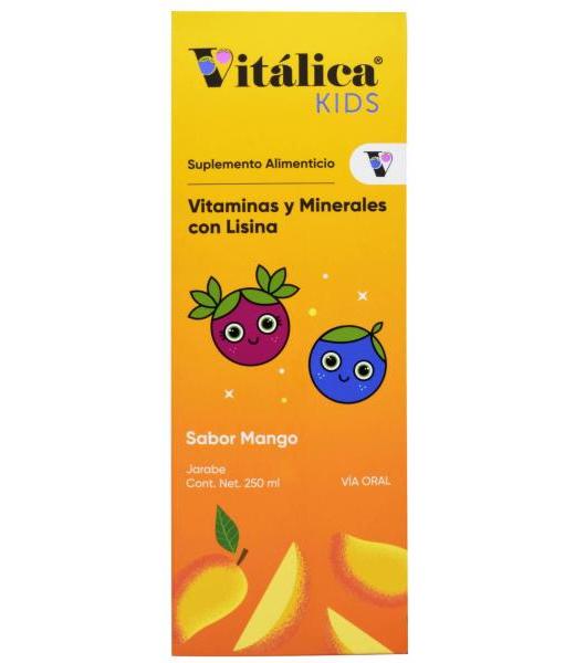VITAMINAS Y MINERALES CON LISINA 250 ML VITALICA KIDS